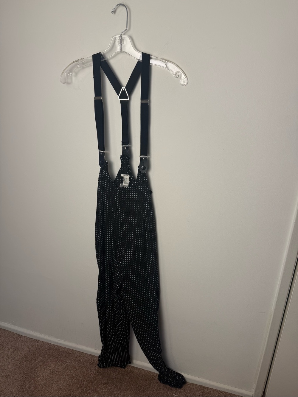 Forever 21 Polkadot Black and White Overall Suspenders
